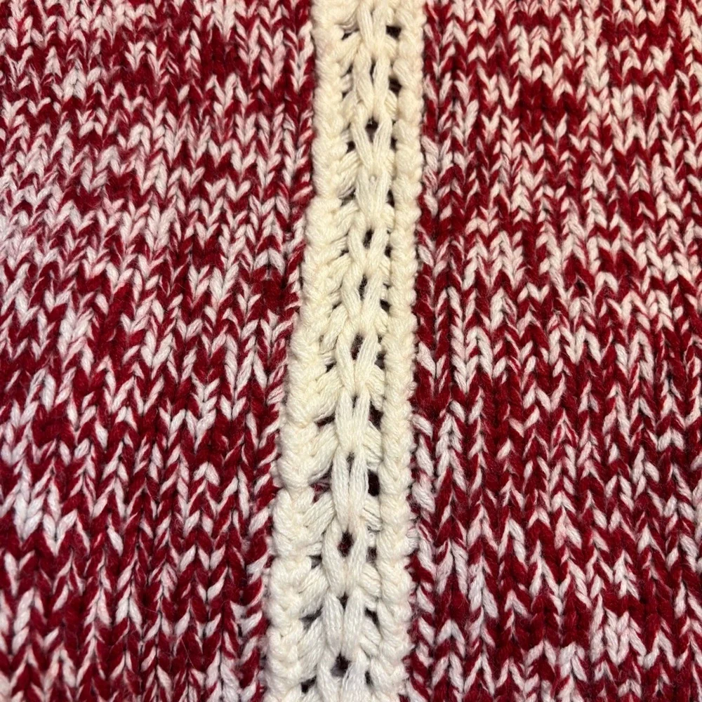Vintage Sweater Vest Medium Klis Red Ivory Knit Sleeveless Sweater Made Italy